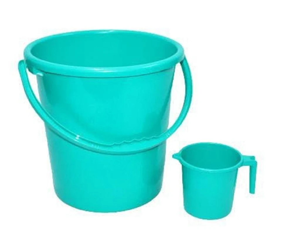bucket and mug